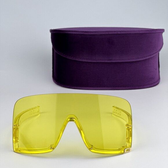 NEW Gucci GG1631S 009 Yellow Shield Unisex Sunglasses GG 1631S